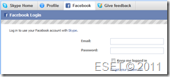 Login to Facebook from Skype