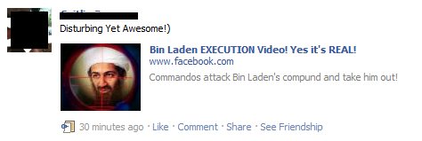 Facebook Bin Laden Execution Video scam