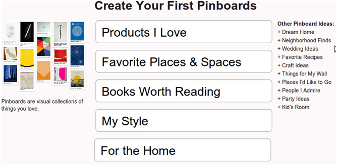 create your first pinboard