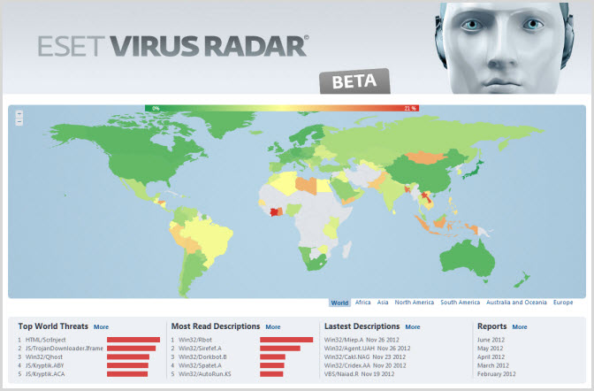 Virus Radar (click to access)
