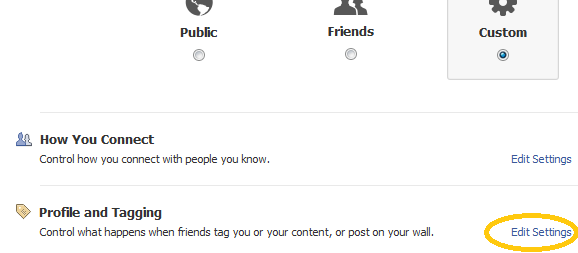 Facebook profile and tagging privacy