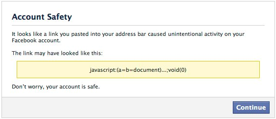 Facebook's Self-XSS Protection Account Safety