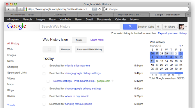 Google Web History