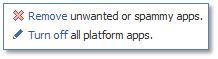 Facebook Application Options