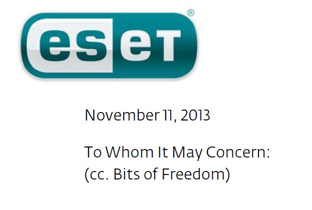ESET response to Bits of Freedom open letter on detection of government malware