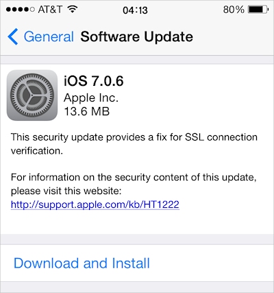 iOS 7.0.6 Update