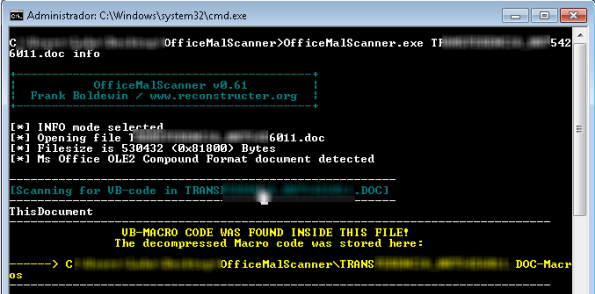 OfficeMalScanner - Analizando documentos maliciosos