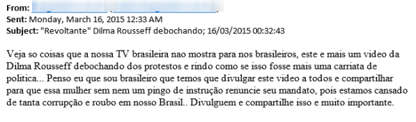 Falso correo con supuesto video de Dilma