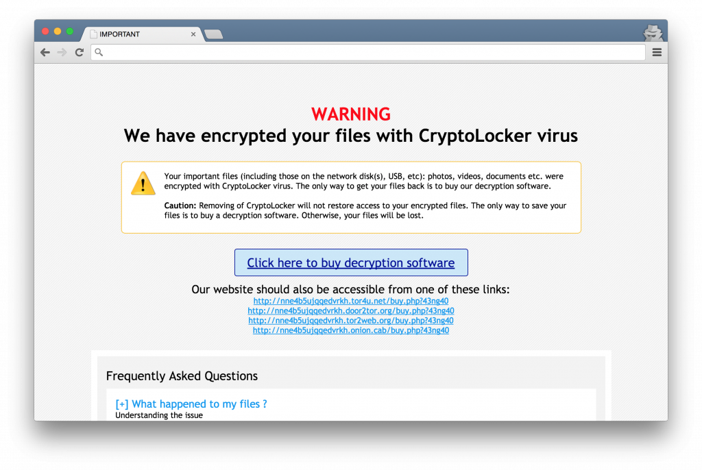 TorrentLocker ransom page