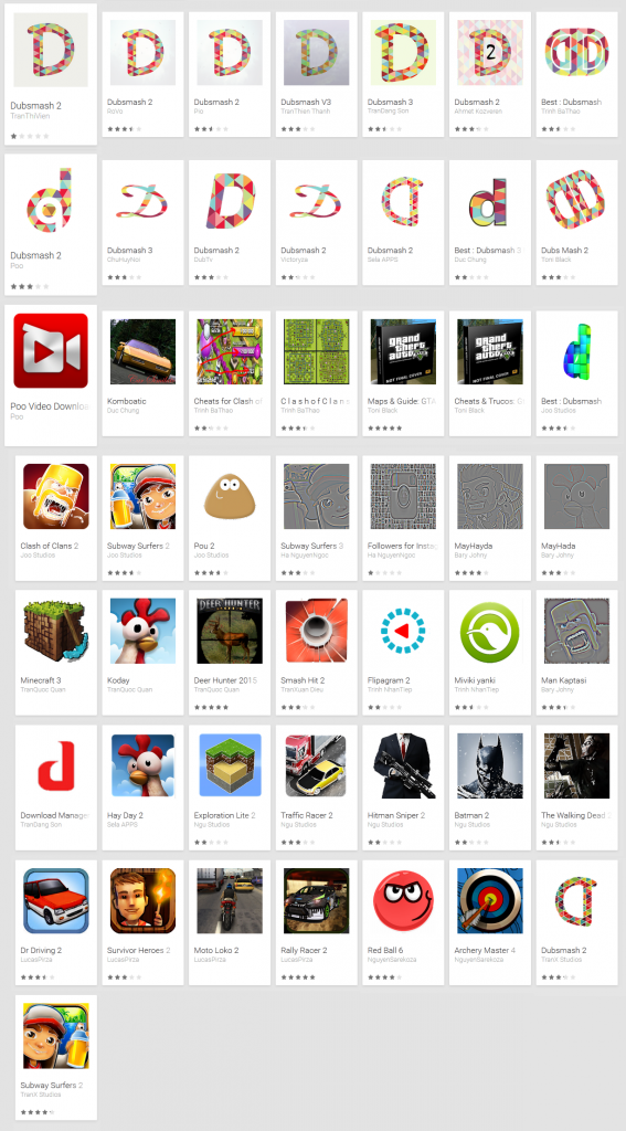 Figure 4 Porn clicker apps from Google Play