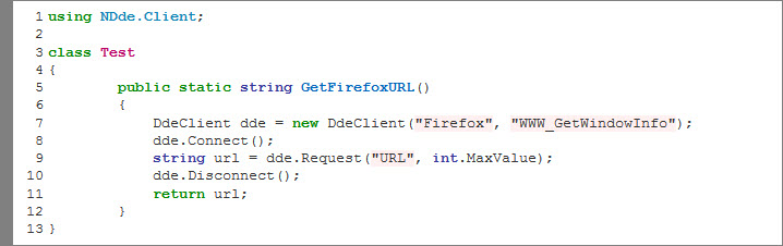 Código para obtener URL de Firefox con DDE