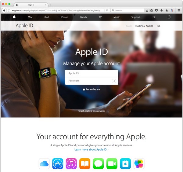 Fake Apple page