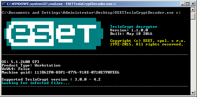 ESET lança uma ferramenta de descriptografia para TeslaCrypt_3