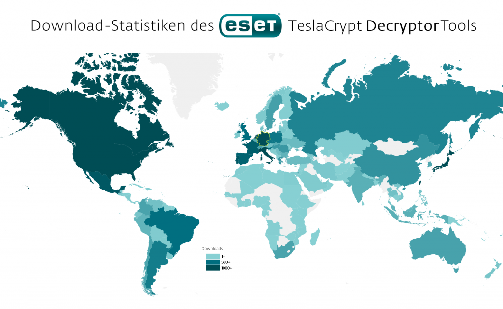 ESET TeslaCrypt Decryptor DE eingerahmt