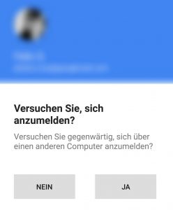 Screenshot Google 2-Faktor-Authentifizierung