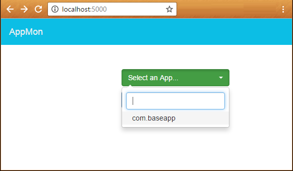 AppMon Browser localhost:5000 App select