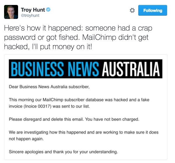 Troy Hunt tweet