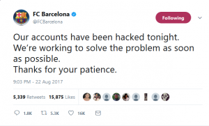 Barcelona statement on the hack