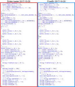Der Vergleich der GetUserID Funktion ist in FriedEx und Dridex Samples zu finden.