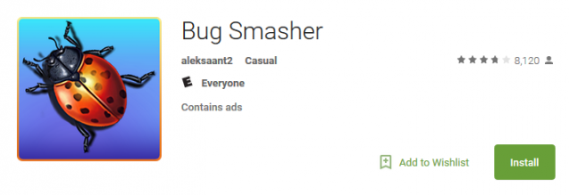 Bug Smasher App mit versteckter Mining-Funktionalität