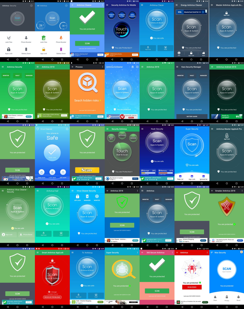 Figure 1 – The 35 apps in question on Google Play