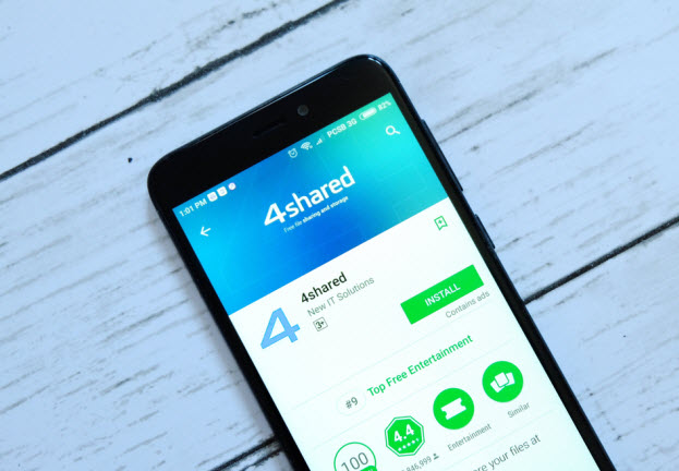 Aplicativo 4shared é usado para empregar anúncios e realizar compras de maneira invisível