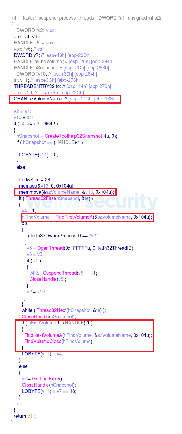 the pictured code from a botnet