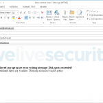 Abbildung 3: Eine vom Outlook VBA-Modul generierte E-Mail mit Word-Anhang (enthält schädliche Remote-Vorlage)
