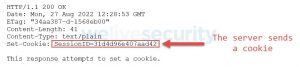 Figure 3 HTTP response set cookie header field