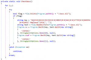 Figure 7. Code used in MegaCreep to load username and password