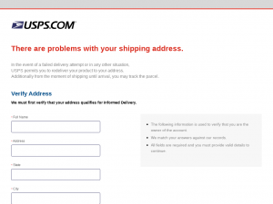 usps problems with shipping address