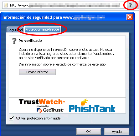Denuncia de Phishing en Internet Explorer 7.0