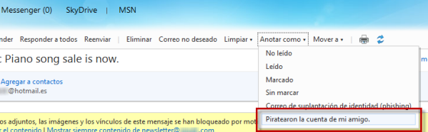 Hotmail - Denunciar cuenta "pirateada"