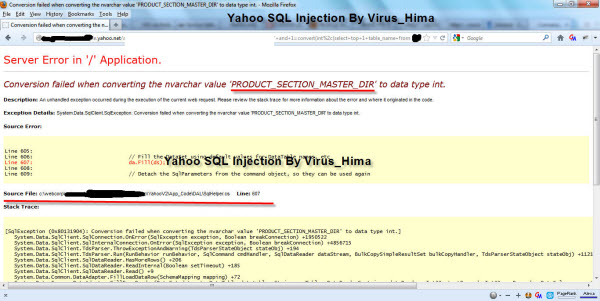 Inyección SQL en Yahoo!