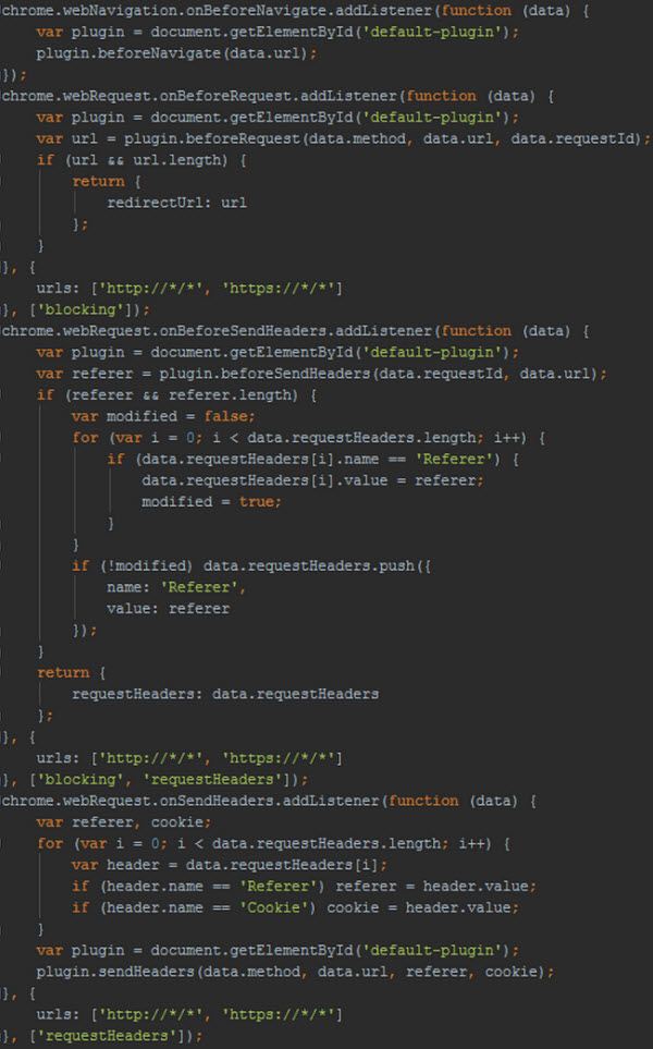 Código en JavaScript para manipulación de URL