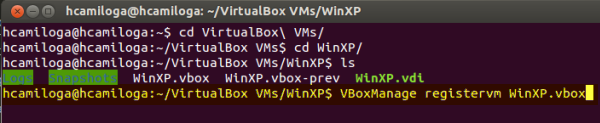 Registrar VM en VBoxManage